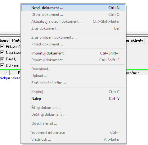 Nový dokument